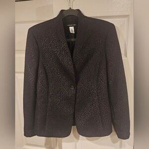 Jones New York Purple Textured Single-Button Blazer
